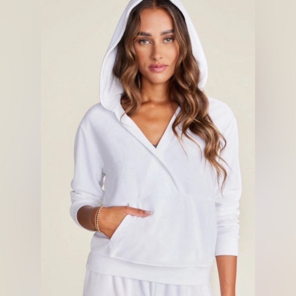 EUC Cozyterry Cross Over Hoodie In Sea Salt